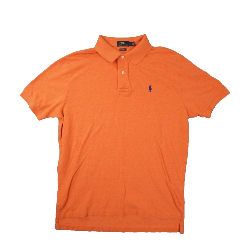Polo Ralph Lauren Classic Fit Polo‎ Shirt Men's Large Orange Preppy Retro